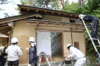 2023年度塗装ボランティアを行いました【１】岐阜県恵那市岩村藩主邸復元茶室塗装